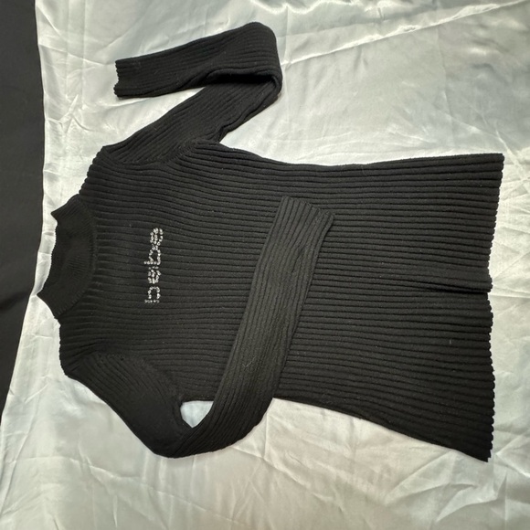 Bebe Black Ribbed Long Sleeve Top - Picture 3 of 4
